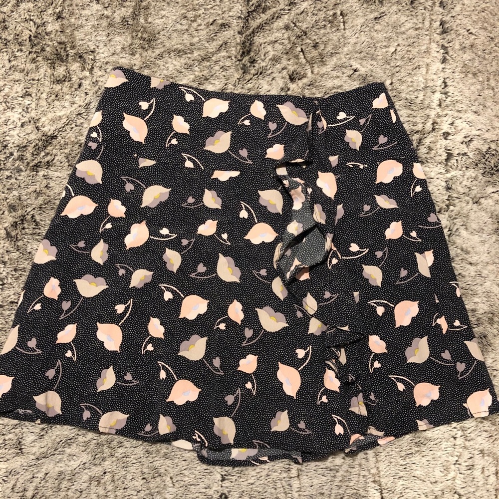 Loft floral ruffle skirt